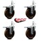 Service Caster 5'' High Temp Phenolic Swivel 7/16'' Stem Caster Set with Total Lock Brake, 4PK SCC-GRTTL20S514-PHRHT-716138-4 - alternate 2